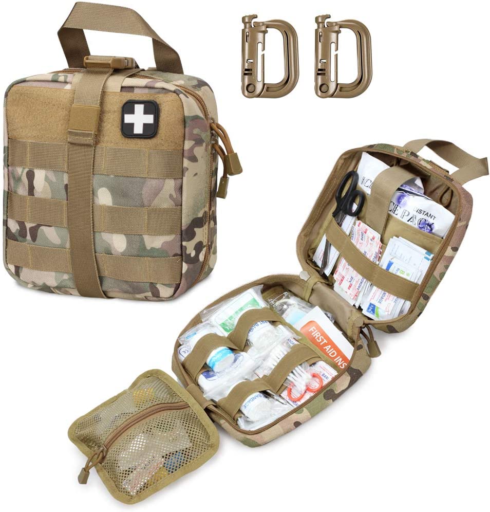 Camo Tactical First Aid ຖົງທາງການແພດທາງທະຫານ ລວມມີຊຸດກາແດງ